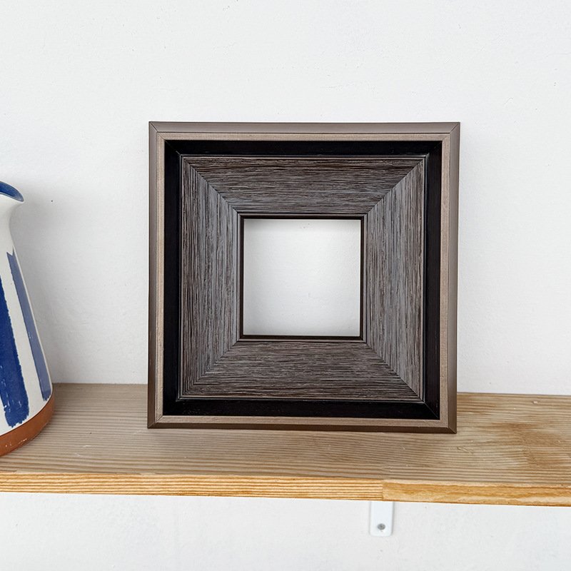 Dark Charcoal Multi-Layer Recessed Wood Picture Frame - Image 4