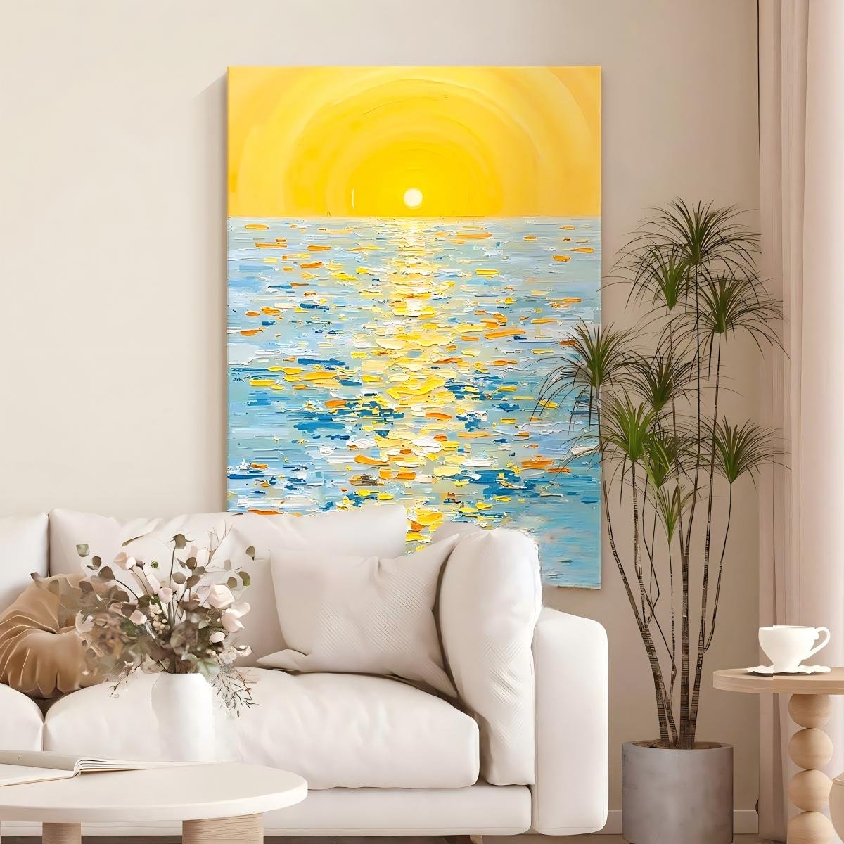 Hand-painted oil painting with textured finish—Monet's *Impression, Sunrise*—direct from the factory; ideal for "cream-style" living room decor or entryway wall art. - Image 4