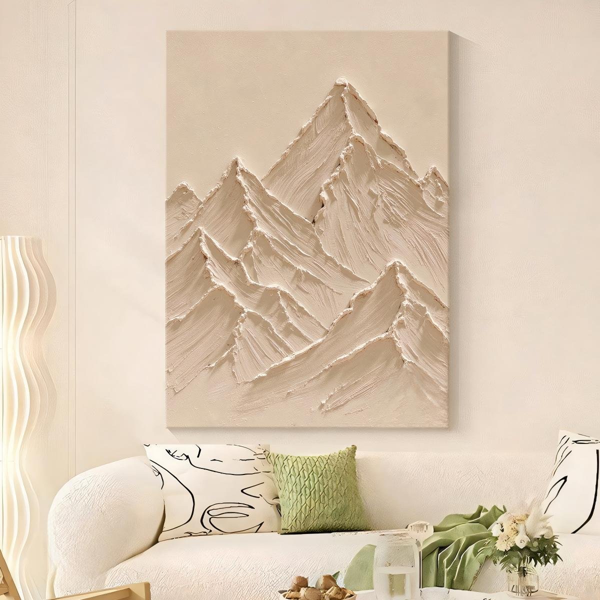 Direct-from-factory 3D abstract "Golden Mountain" living room art; hand-painted oil painting with thick sandstone texture; minimalist entryway wall art. - Image 5
