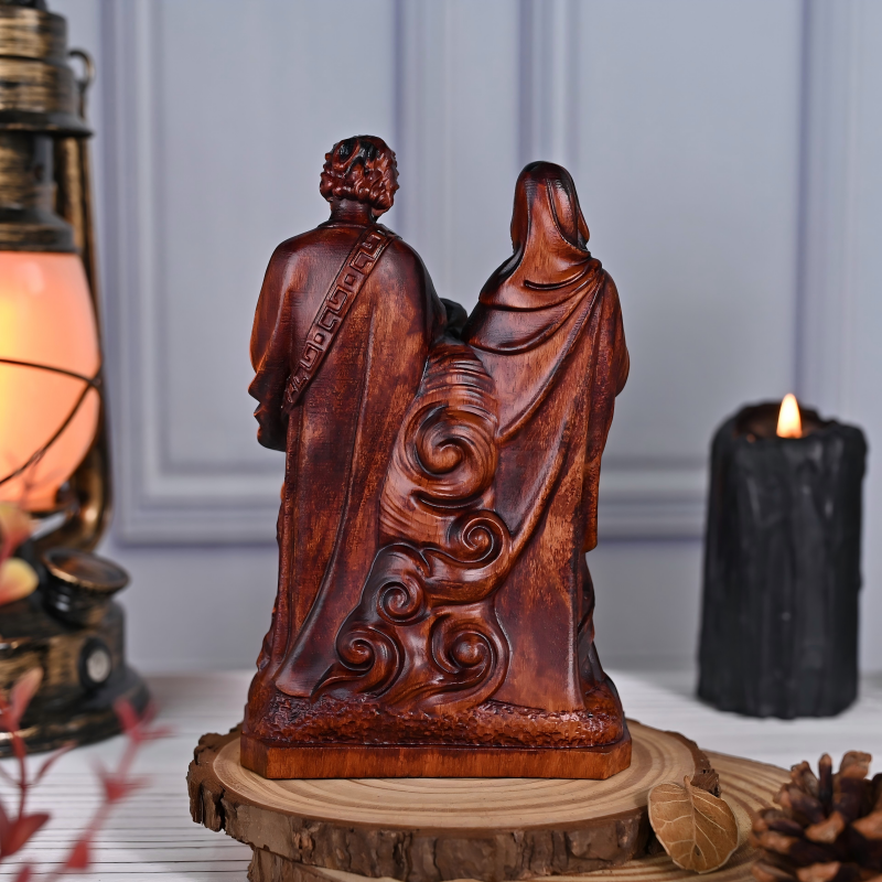 Handcrafted Wooden Holy Family Statue - Catholic Figurine & Religious Home Decor - Image 4