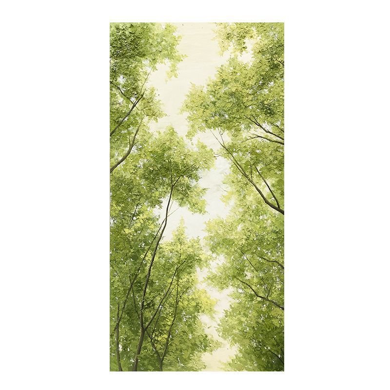 Forest Canopy: 100% Hand-Painted Vertical Heavy Impasto Green Tree Canvas Art - Image 3