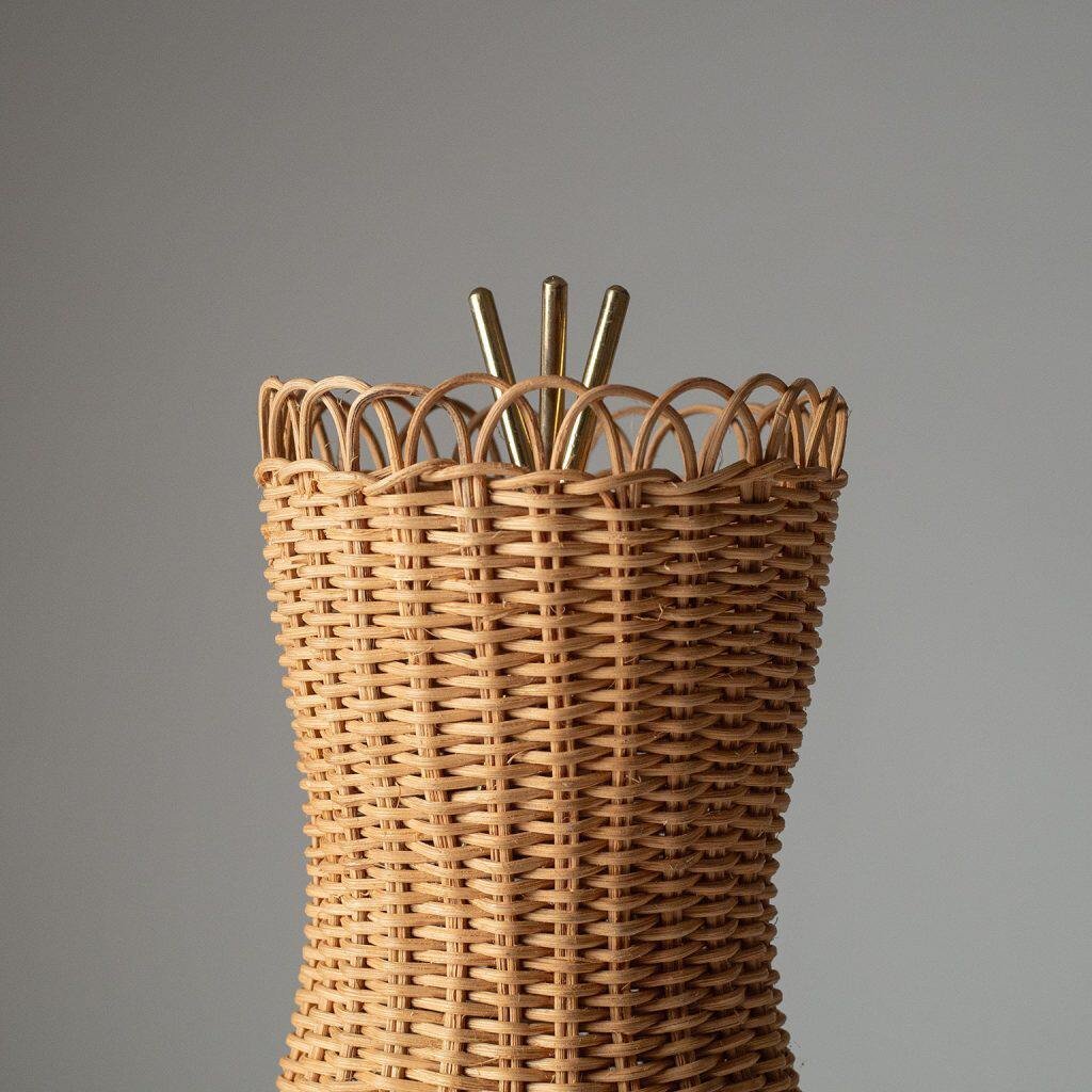 Austrian J.T. Kalmar handmade rattan table lamp living room bedroom decorative lamp - Image 4