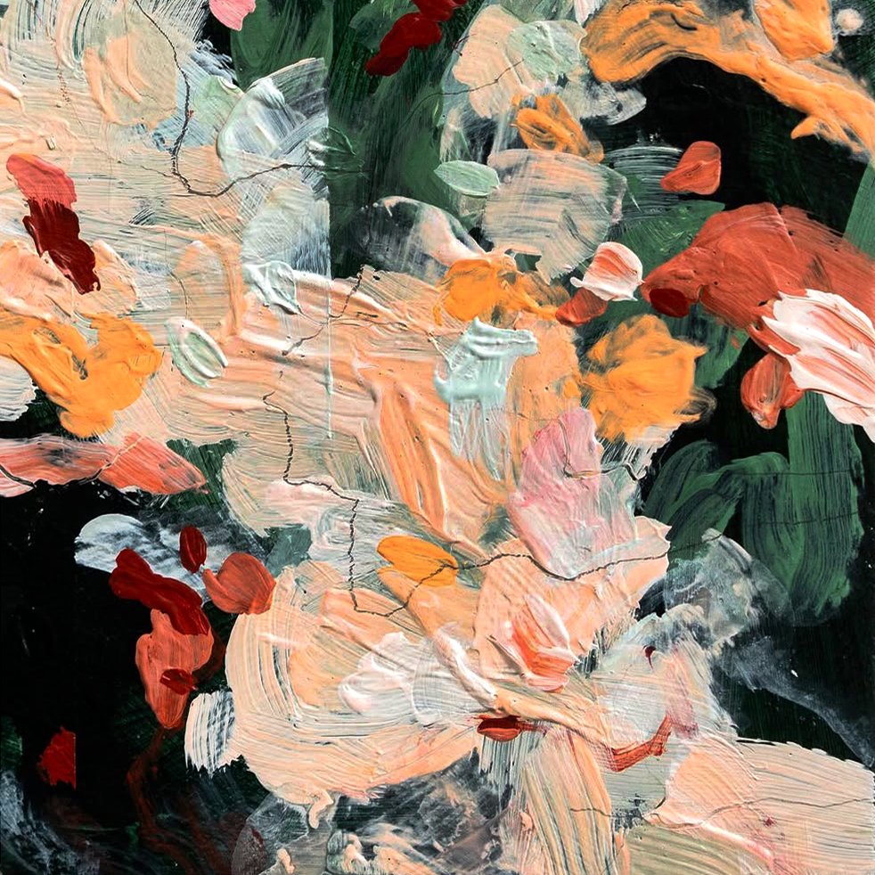 Oversized Mid-Century Modern 3D Textured Abstract Floral Oil Painting – Bold Expressionist Impasto Canvas Wall Art - Image 5