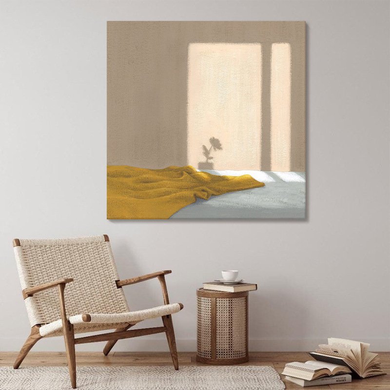 Minimalist 3D Red Rose Plaster Abstract Canvas Wall Art - Image 5
