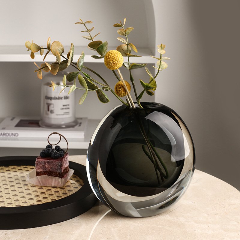 Premium Heavy-Base Suspended Bubble Glass Vase | Luxury Hand-Blown Double-Layer Art Vessel - Image 5