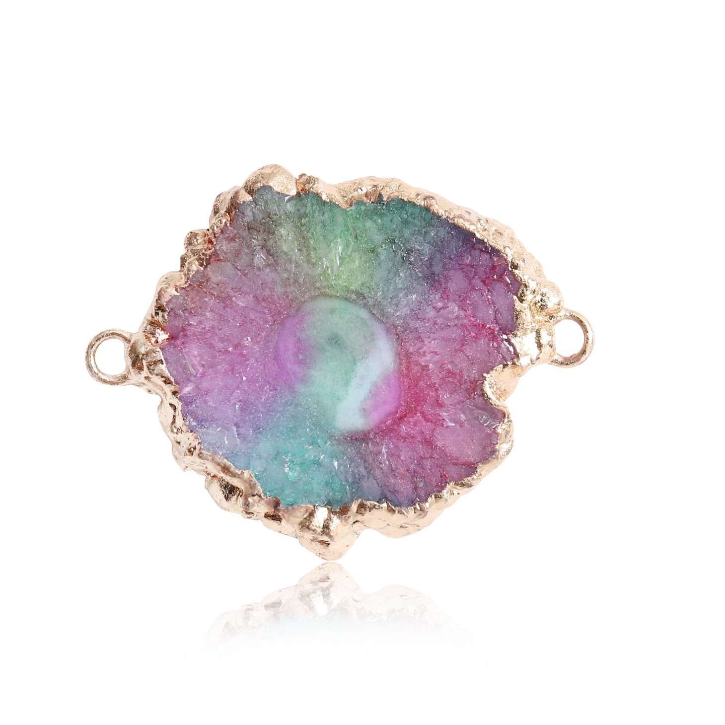 Natural Druzy Geode Agate Slice Connector Collection - Image 11