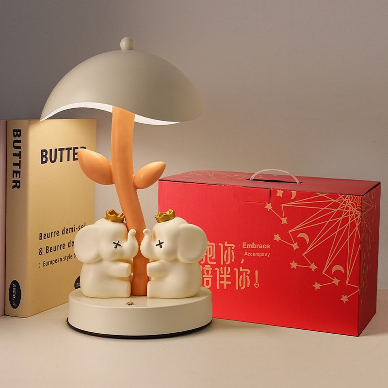 "Embrace & Accompany" Whimsical Storybook Desk Lamp | Premium Animal Nursery & Bedside Ambient Nightlight - Image 4