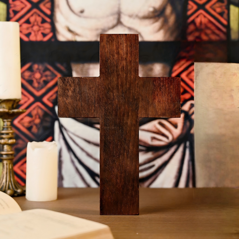 Handcrafted Nativity Wooden Cross Holy Family Christmas Wall & Tabletop Decor - Image 4