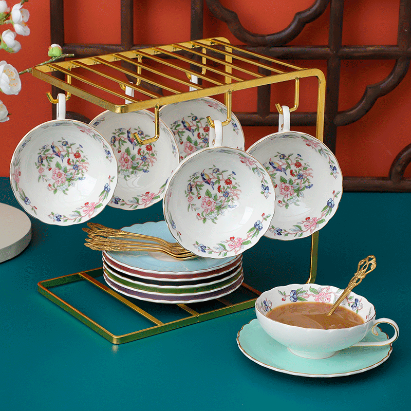 Pastel Blossom & Avian Fine Bone China Tea Collection | Scalloped Macaron Series - Image 5