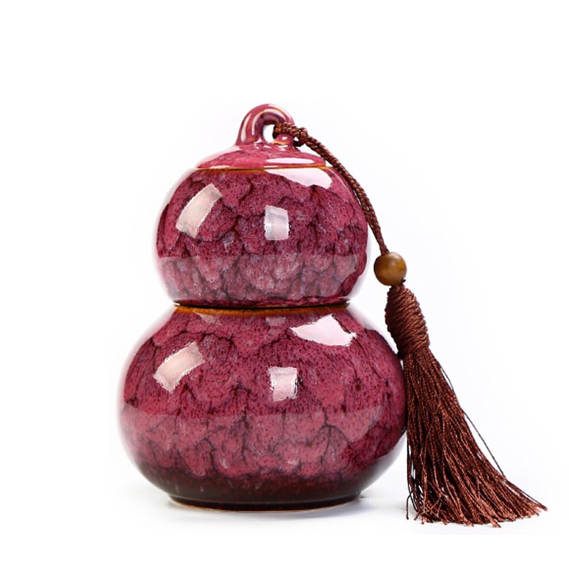 Handcrafted "Hulu" Gourd Kiln-Glazed Ceramic Tea Canister - Image 6