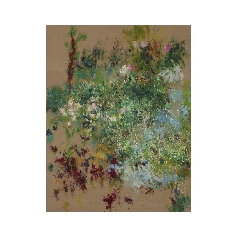 Abstract Botanical Wildflower Meadow Canvas Oil Painting Wall Art - Image 3