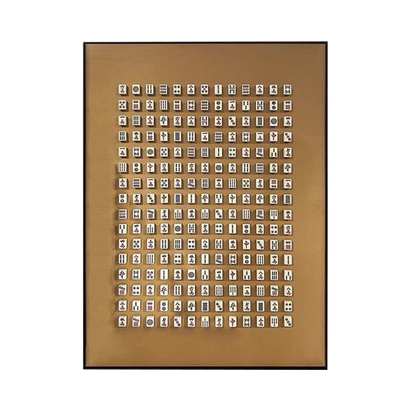 Chinese Culture 3D Mahjong Matrix Resin Craft Framed Wall Art Decor - Image 3