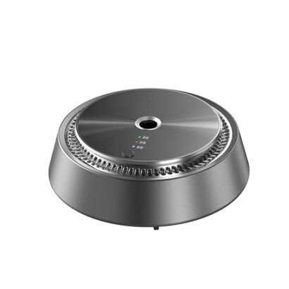 Metallic Gray Round Electric Incense Burner Base, Adjustable Temperature Electronic Incense Heating Stove