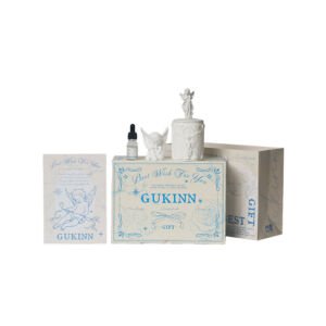 GUKINN Angel Aroma Stone Gift Set, White Plaster Cherub Diffuser Statues with Fragrance Oil and Vintage Printed Packaging Box
