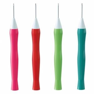 Colorful plastic handle punch needle tool set, tufting embroidery hand craft tool