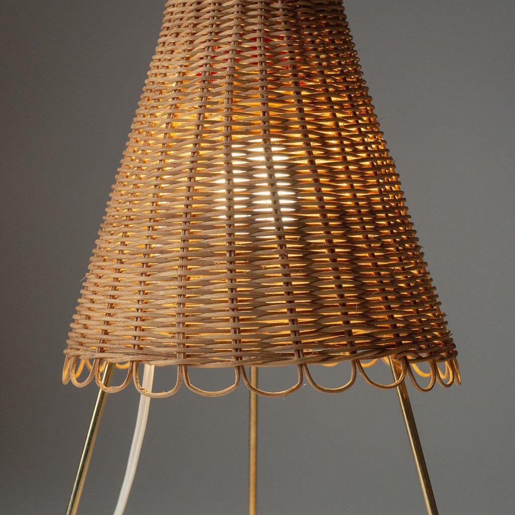 Austrian J.T. Kalmar handmade rattan table lamp living room bedroom decorative lamp - Image 5