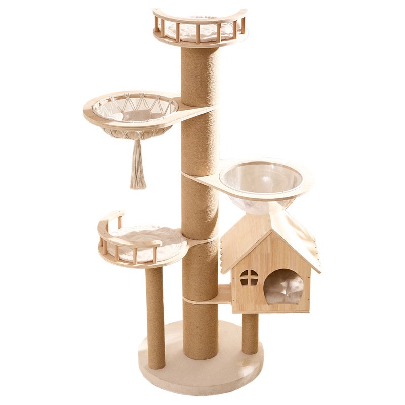 PetPalace Luxury Solid Wood Cat Tree Mansion - Image 6