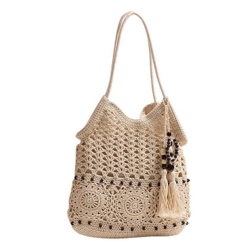The Ibiza Medallion Crochet Tote: Vintage-Inspired Boho Shoulder Bag - Image 4