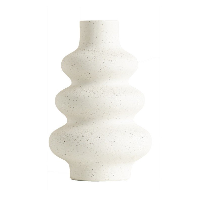 Premium Nordic Speckled Wavy Ceramic Vase Set | Minimalist Geometric Bubble Stoneware Vessel - Image 6
