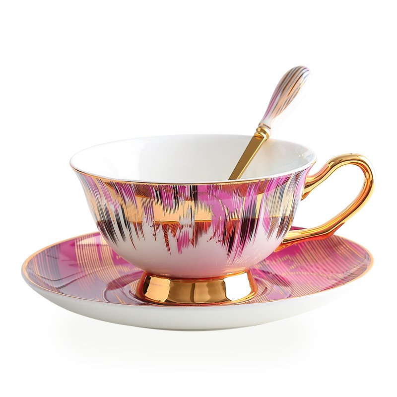 Aurora Splendor | Royal Classic Abstract Brushstroke Fine Bone China Collection - Image 2