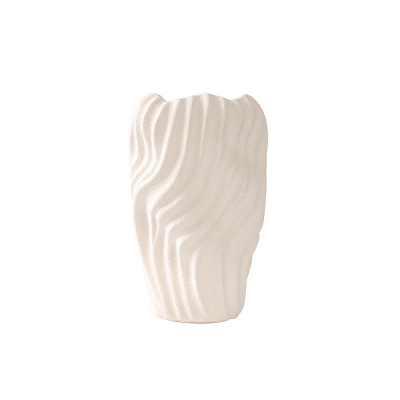 Nordic Sculptural Ocean Wave Ceramic Vase | Matte Textured Minimalist Flowing Vessel - Image 6