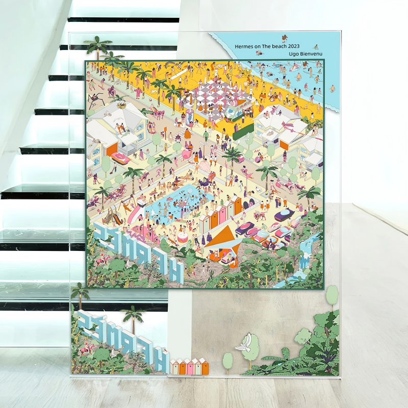 Vintage Constellation Silk Scarf Wall Art, 3D Floating Acrylic Zodiac Shadow Box Decor - Image 3