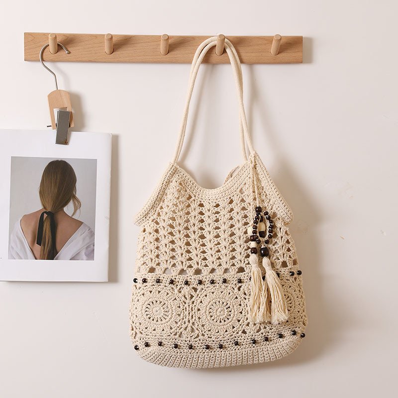 The Ibiza Medallion Crochet Tote: Vintage-Inspired Boho Shoulder Bag - Image 6