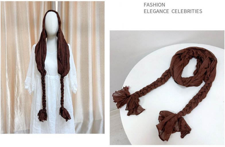 Earthbound Melodies: The Chestnut & Espresso Multi-Texture Scarf Collection - Image 28