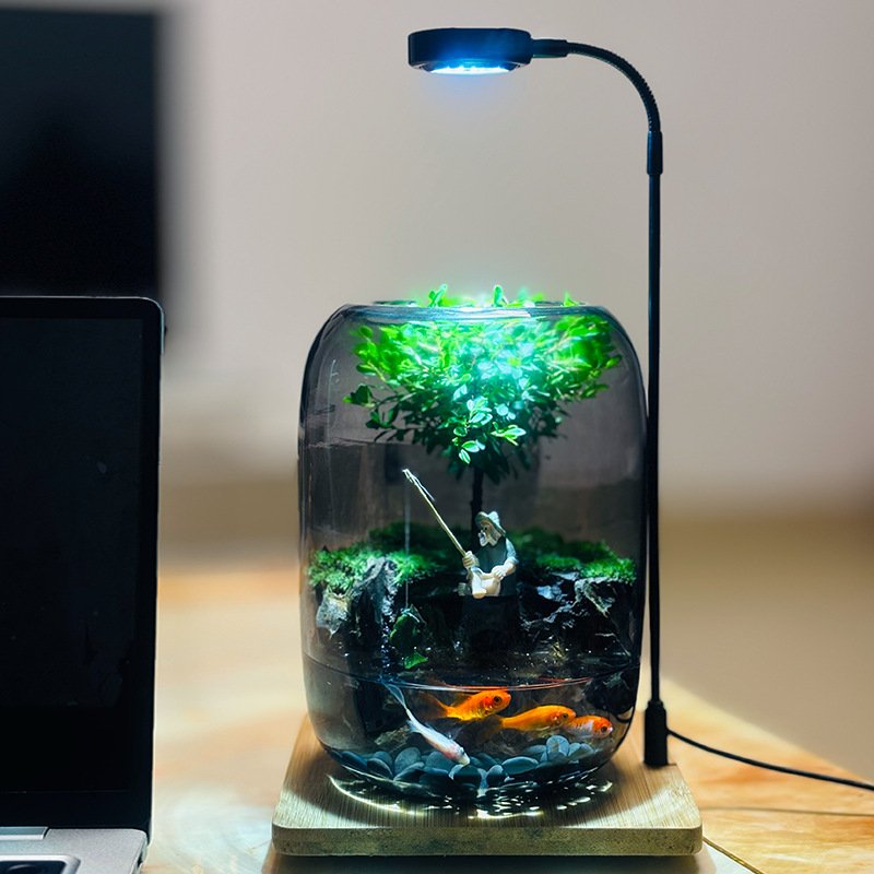 Fishing Cat & Old Fisherman Themed Moss Micro Landscape Terrarium - Image 5