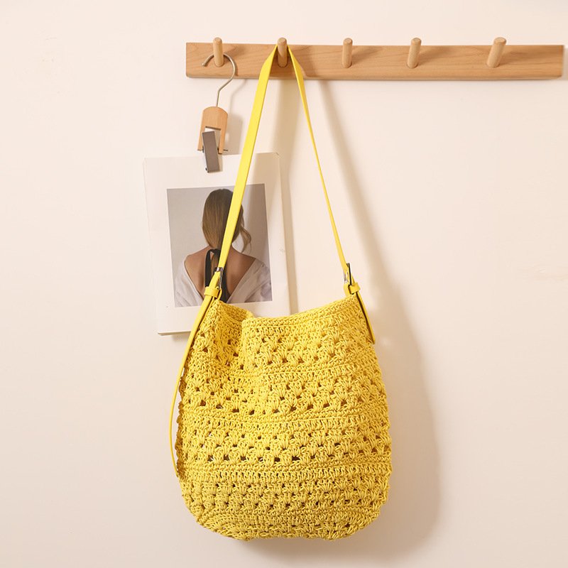 The Solana Mixed-Stitch Crochet Hobo: Vibrant Summer Slouch Bag - Image 3