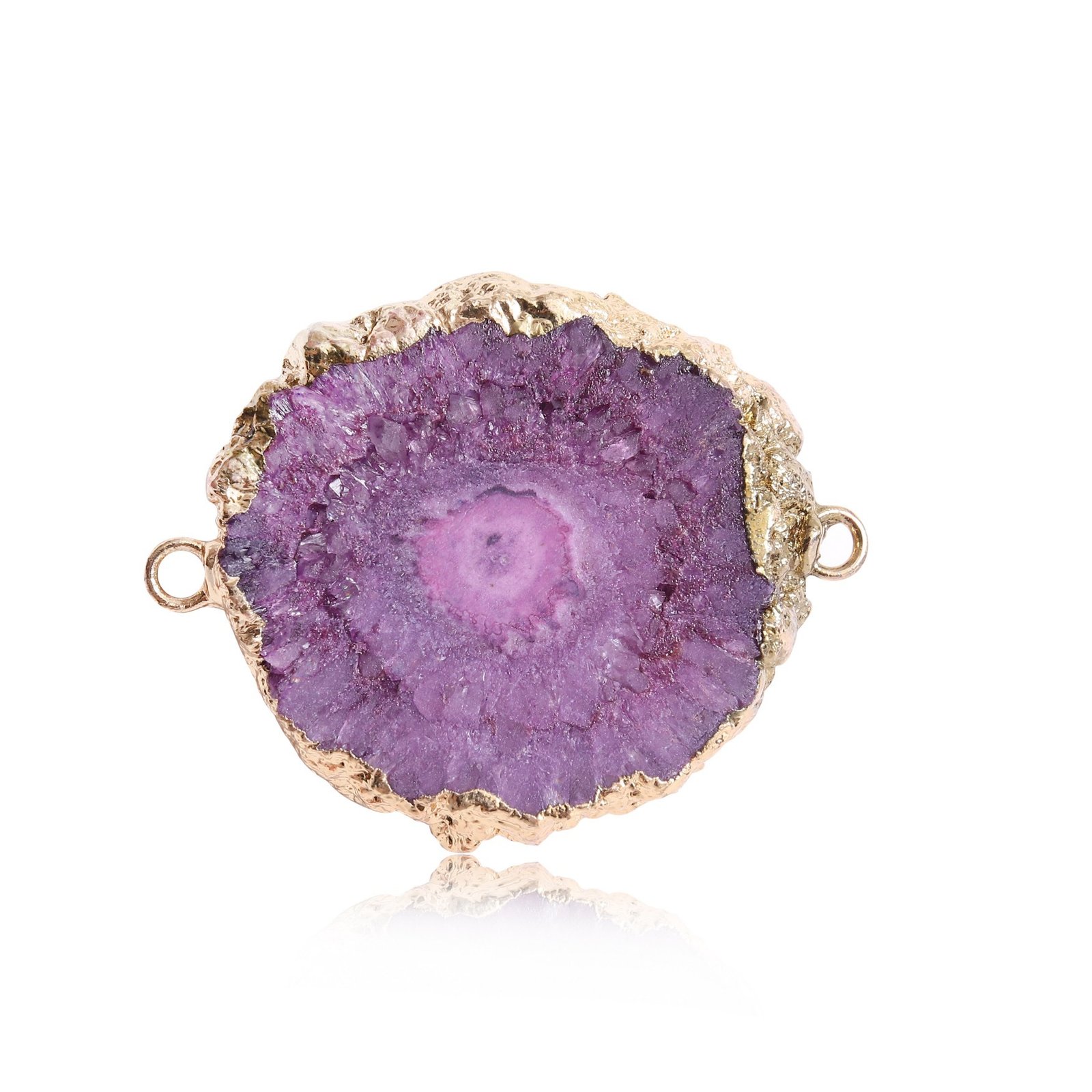 Natural Druzy Geode Agate Slice Connector Collection - Image 6