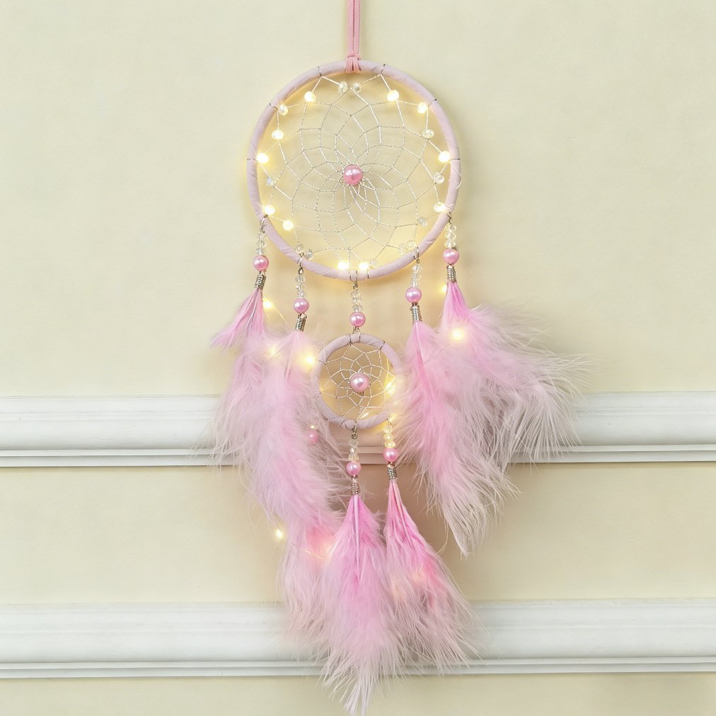 Silver Grey Double-Ring Minimalist Dreamcatcher, Matte Grey Feather & Bead Wall Hanging, Ins Cool Tone Bedroom Ornament, Still-Life Portrait Prop & Couple Gift - Image 13